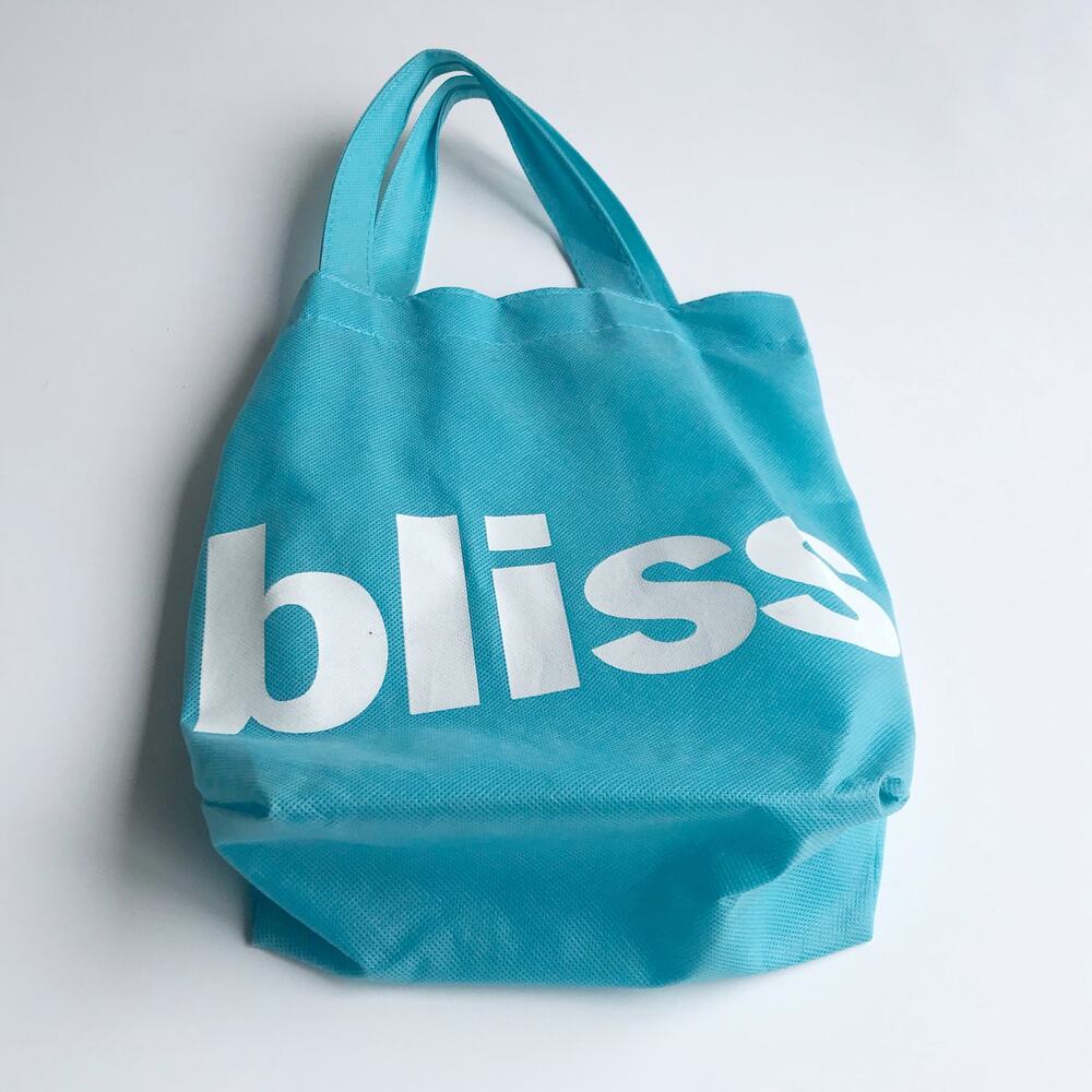Bliss Logo Screen Printed Reusable Tote Bag North South Shopper Spa Caddy - Picture 10 of 13